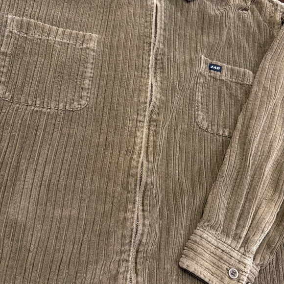 JAB VTG 90s Wide-Wale Zip-up Corduroy Shacket Olive Color Size L 100% Cotton - Picture 9 of 16